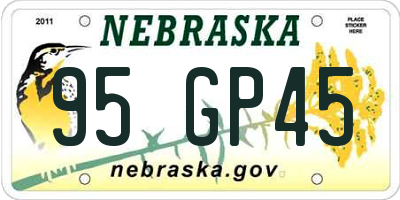 NE license plate 95GP45