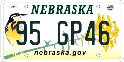 NE license plate 95GP46