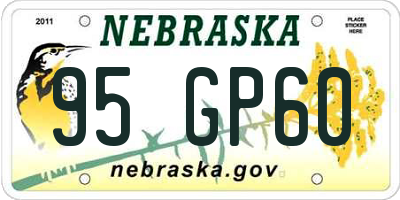 NE license plate 95GP60