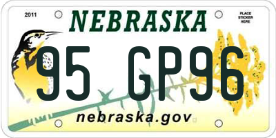 NE license plate 95GP96
