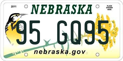 NE license plate 95GQ95