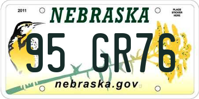 NE license plate 95GR76