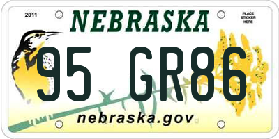 NE license plate 95GR86