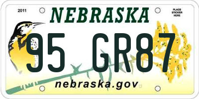 NE license plate 95GR87