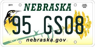 NE license plate 95GS08
