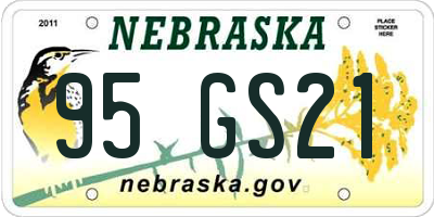 NE license plate 95GS21