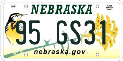 NE license plate 95GS31