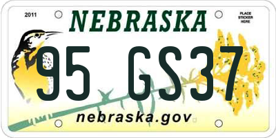 NE license plate 95GS37