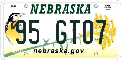 NE license plate 95GT07
