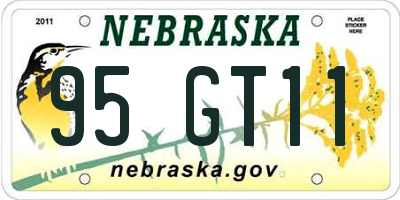 NE license plate 95GT11