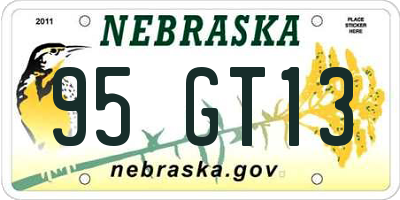 NE license plate 95GT13