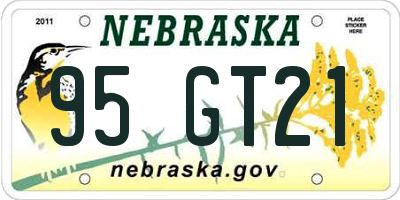 NE license plate 95GT21