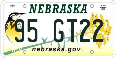 NE license plate 95GT22
