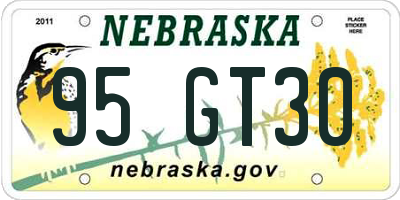 NE license plate 95GT30