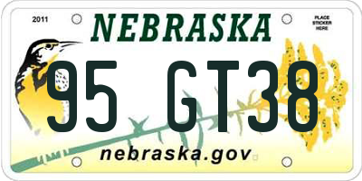 NE license plate 95GT38