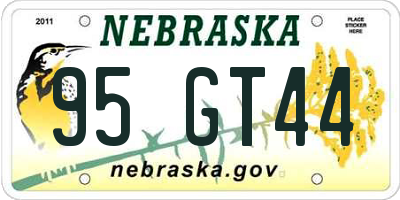 NE license plate 95GT44