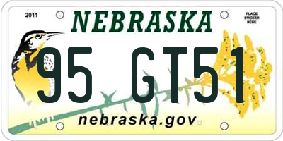 NE license plate 95GT51