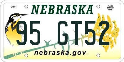 NE license plate 95GT52