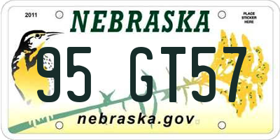 NE license plate 95GT57