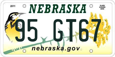 NE license plate 95GT67