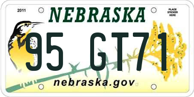 NE license plate 95GT71