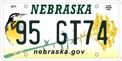 NE license plate 95GT74