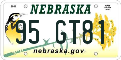 NE license plate 95GT81