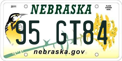 NE license plate 95GT84