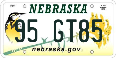 NE license plate 95GT85