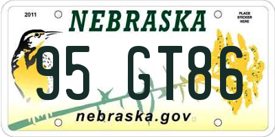 NE license plate 95GT86