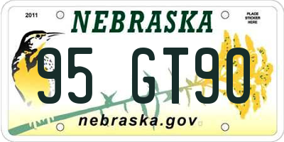 NE license plate 95GT90