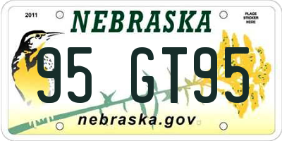 NE license plate 95GT95