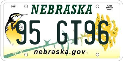 NE license plate 95GT96