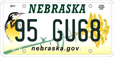 NE license plate 95GU68