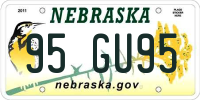 NE license plate 95GU95