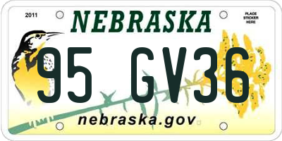 NE license plate 95GV36