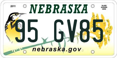 NE license plate 95GV85
