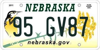 NE license plate 95GV87