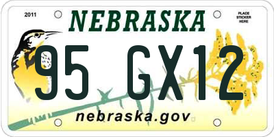 NE license plate 95GX12