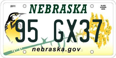 NE license plate 95GX37