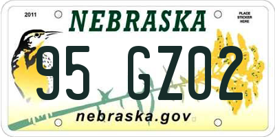 NE license plate 95GZ02