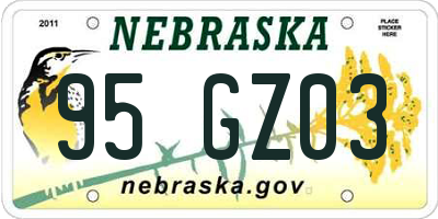 NE license plate 95GZ03