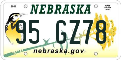 NE license plate 95GZ78
