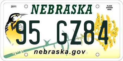 NE license plate 95GZ84
