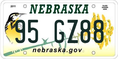 NE license plate 95GZ88
