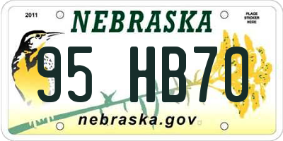 NE license plate 95HB70