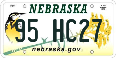 NE license plate 95HC27