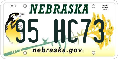 NE license plate 95HC73