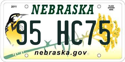 NE license plate 95HC75
