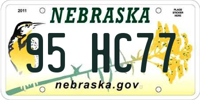 NE license plate 95HC77